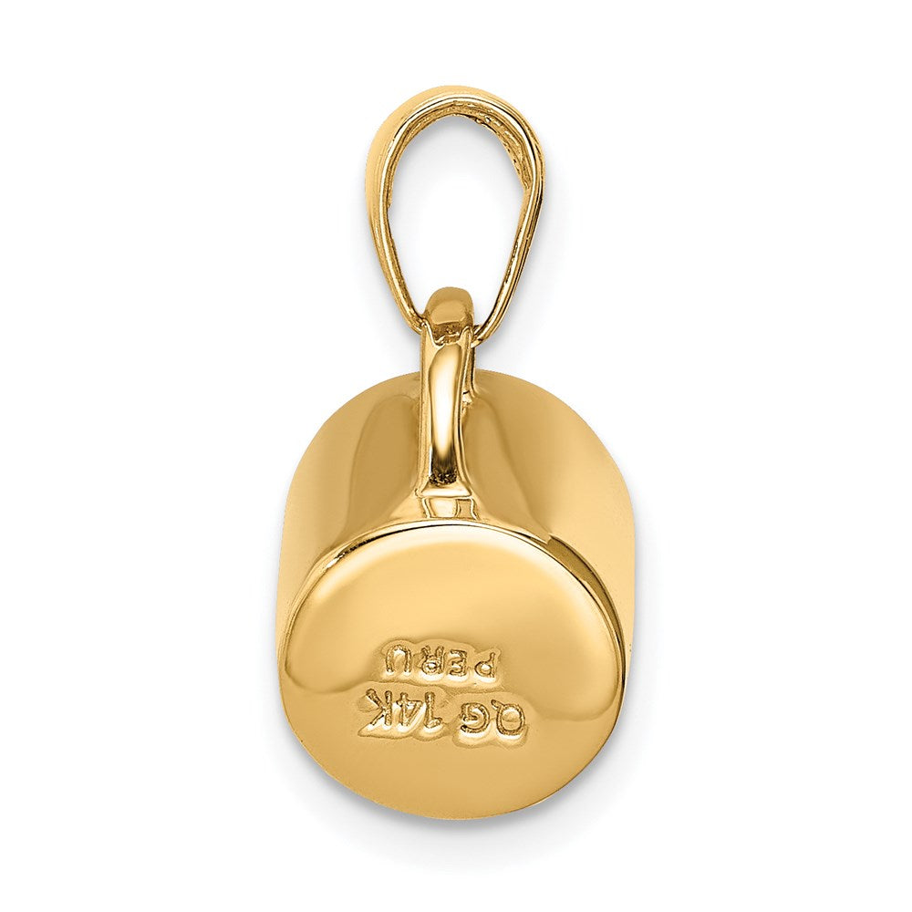 14K 3-D Black Enameled Coffee Cup Pendant