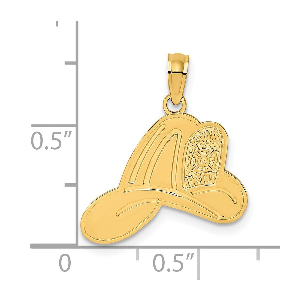 14k FIRE DEPT Helmet Charm
