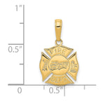 14k FIRE DEPT Shield Pendant
