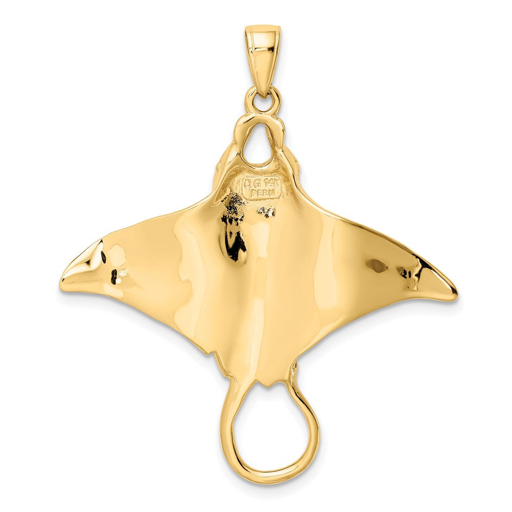 14k Large Manta Ray Pendant