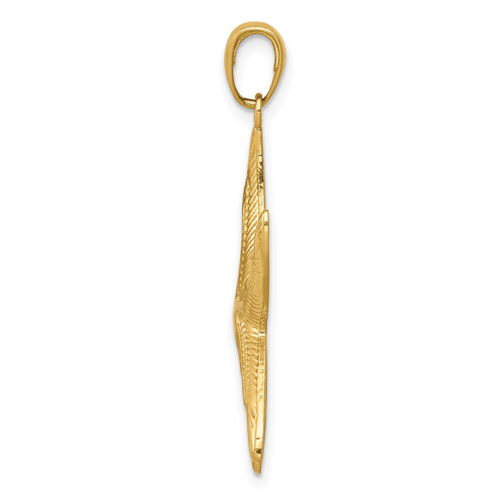 14K Diamond-cut Starfish Pendant