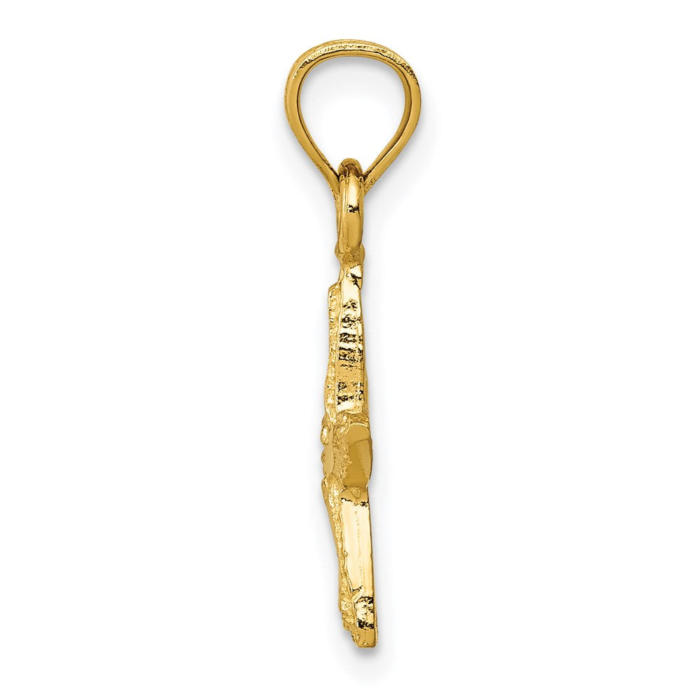 14K Diamond-cut Starfish Pendant