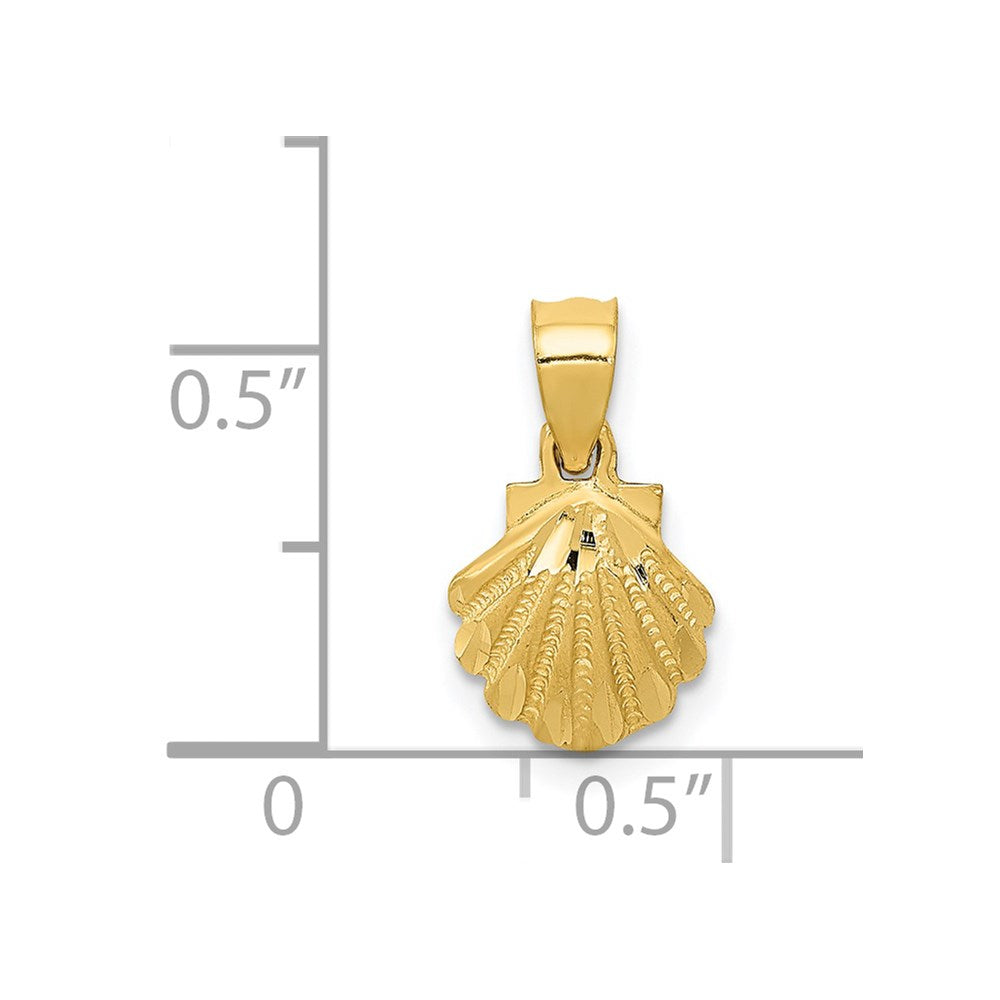 14K Mini Scallop Shell Pendant