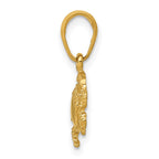 14k Small Crab Pendant