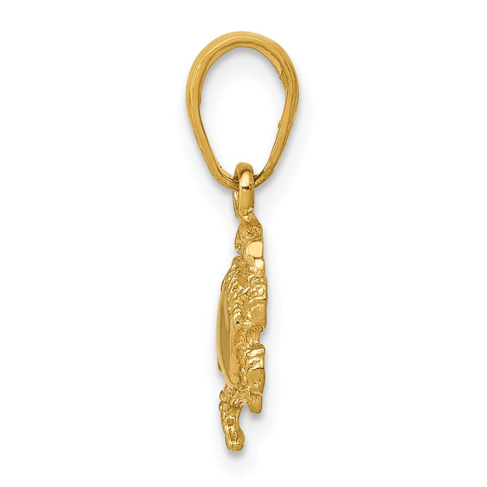 14k Small Crab Pendant
