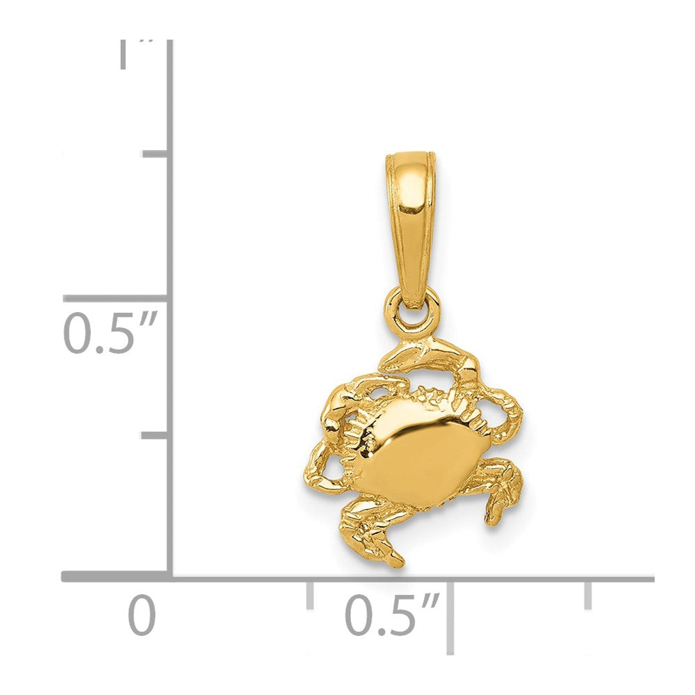 14k Small Crab Pendant