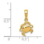 14k Small Crab Pendant