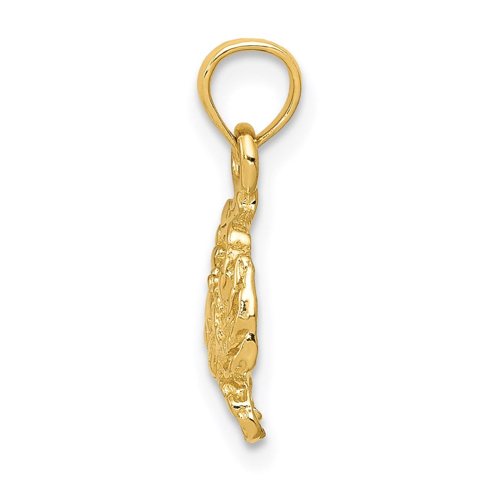 14k Small Crab Pendant
