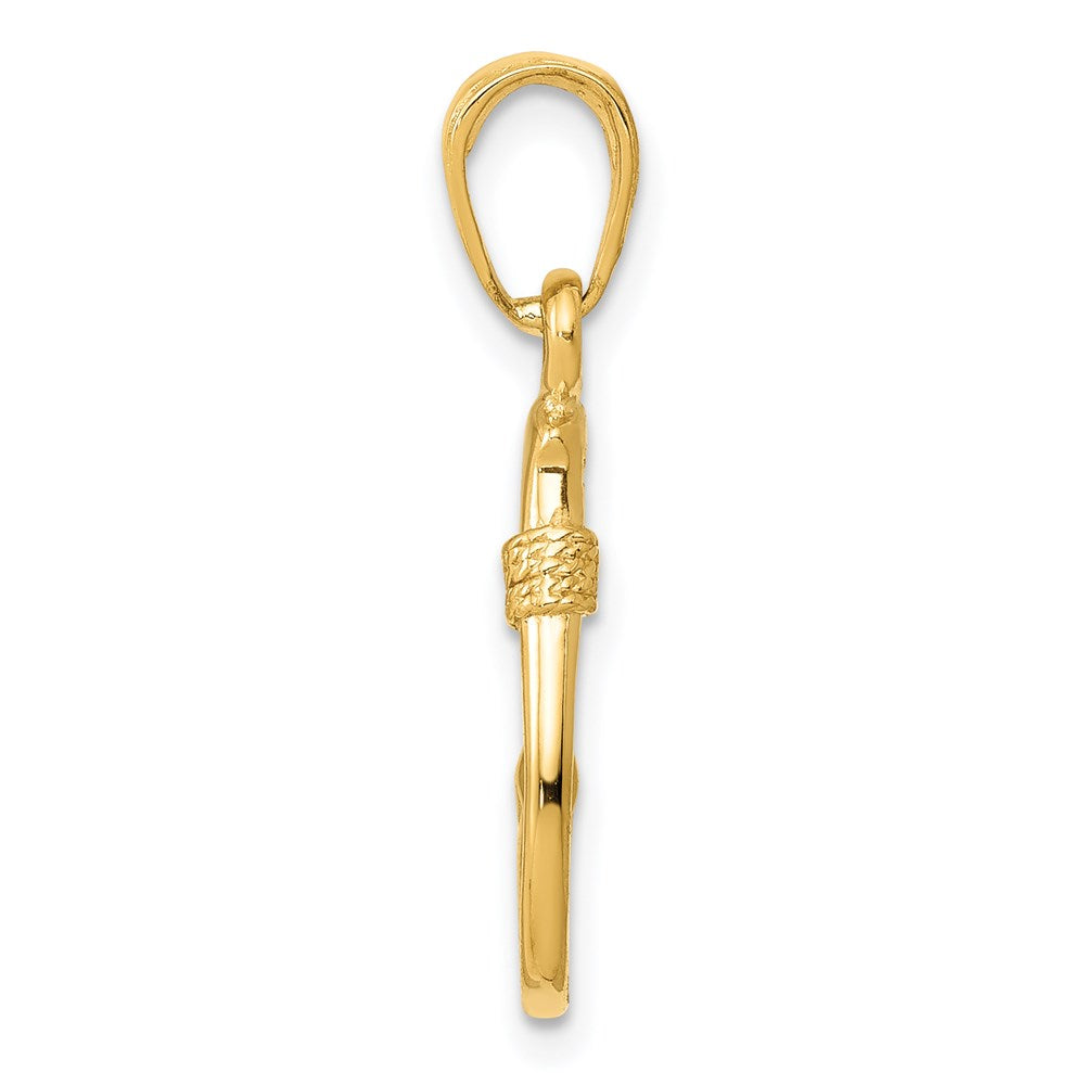 14K 3-D Fish Hook Pendant