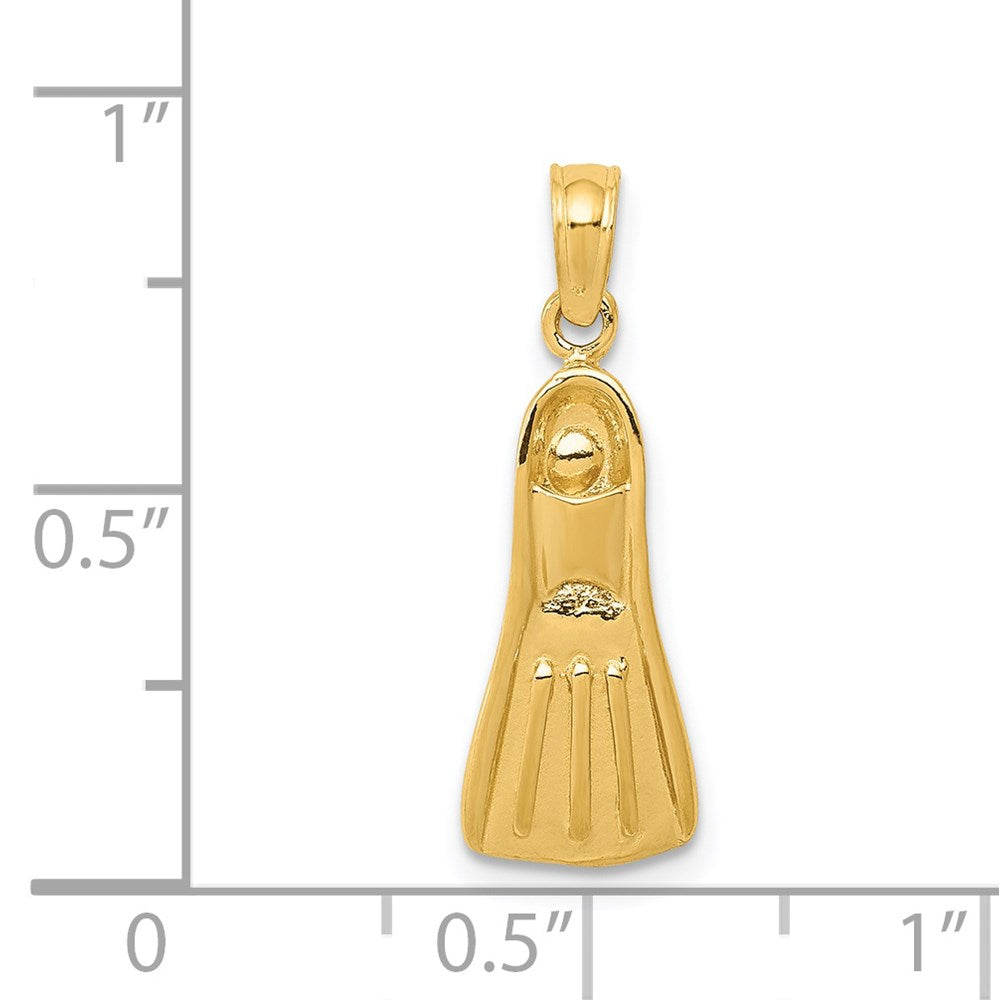 14K  3-D Scuba Flipper Pendant