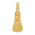 14K  3-D Scuba Flipper Pendant