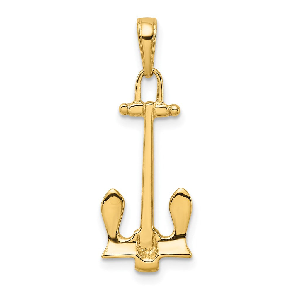 14K 3-D Navy T-Bar Anchor Pendant