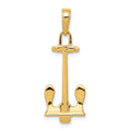 14K 3-D Navy T-Bar Anchor Pendant