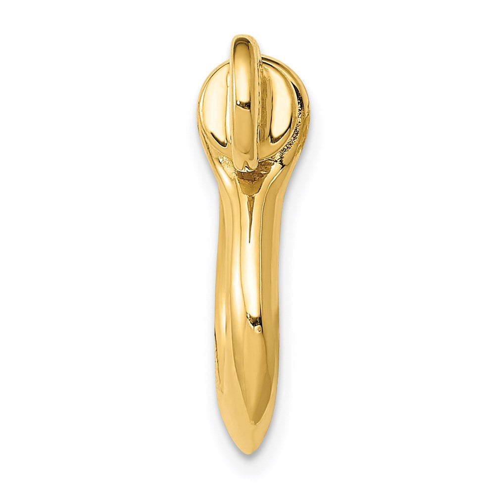 14K  3-D Large Shackle Link with Moveable Screw Pendant
