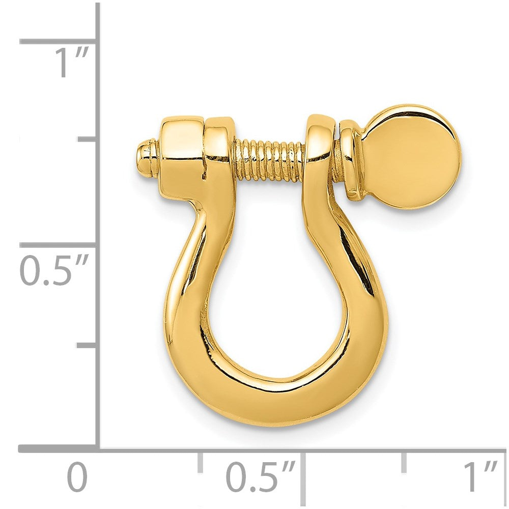 14K  3-D Large Shackle Link with Moveable Screw Pendant