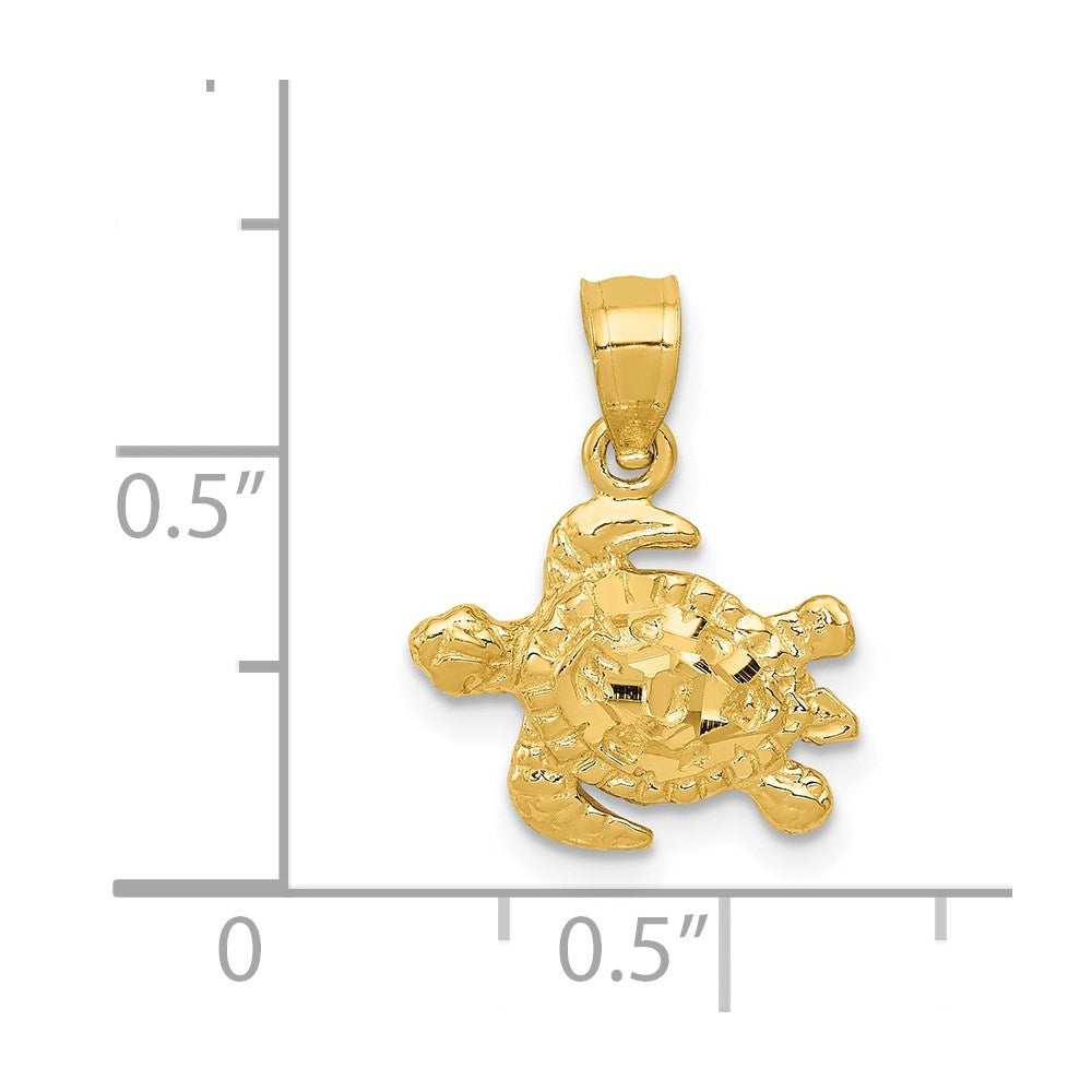 14K Turtle Pendant