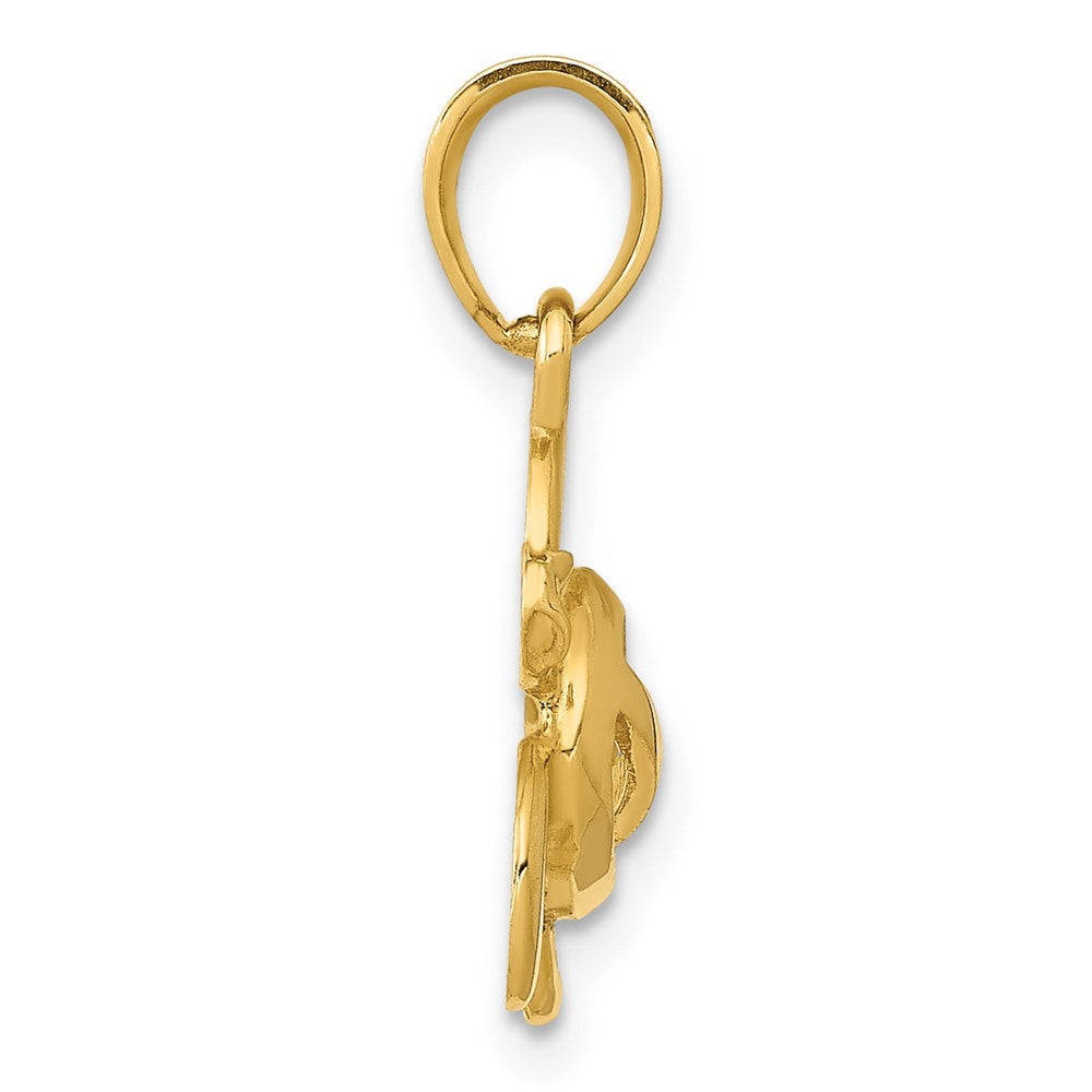 14k Small Open Turtle Pendant