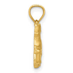 14K Satin Diamond-cut Pig Pendant