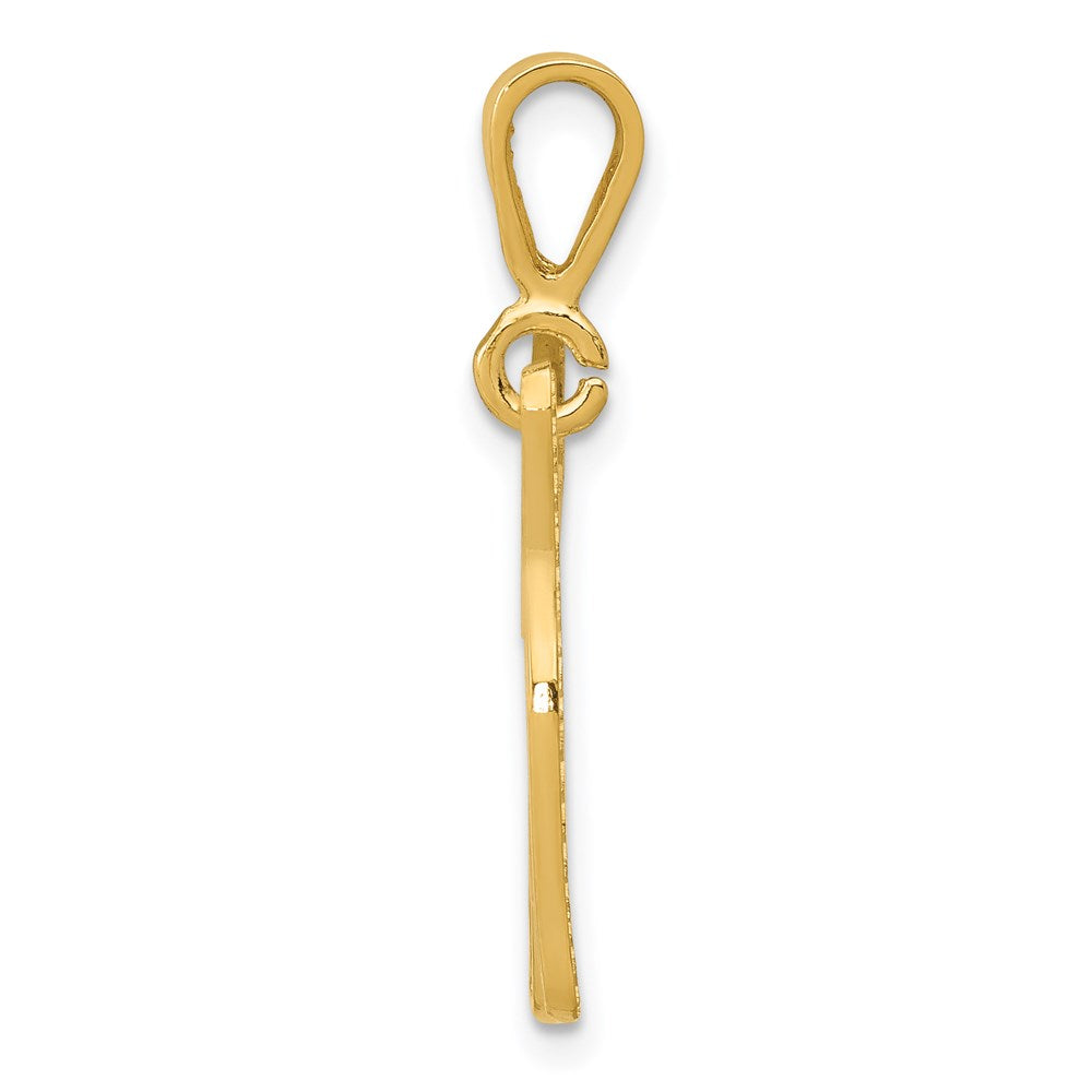 14k Textured Jack Russell Terrier Dog Pendant