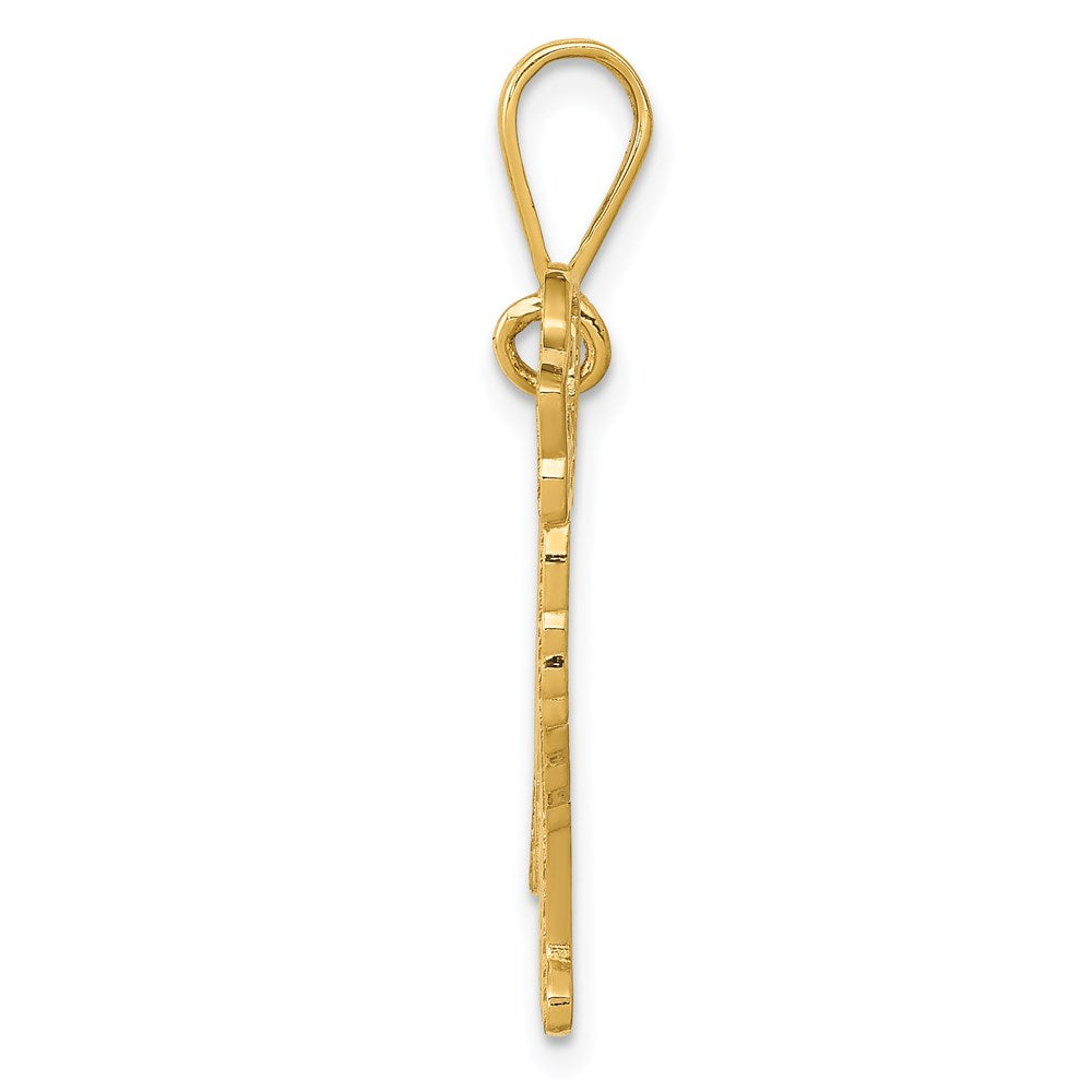 14k Textured Golden Retriever Dog Pendant