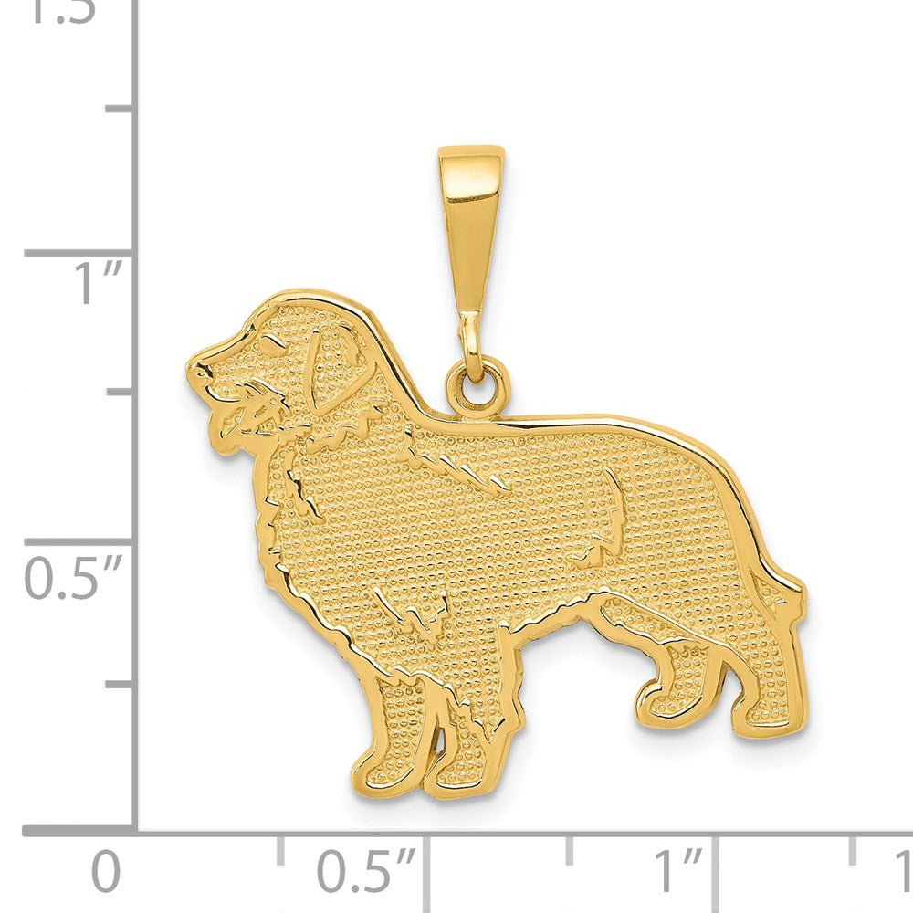 14k Textured Golden Retriever Dog Pendant