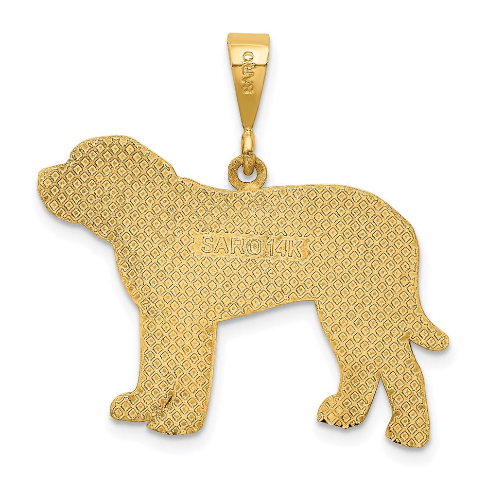 14k Textured Mastiff Dog Pendant