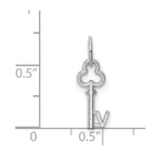14K White Gold Key Letter V Initial Charm