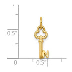 14k Key Letter N Initial Charm