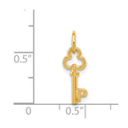 14k Key Letter P Initial Charm