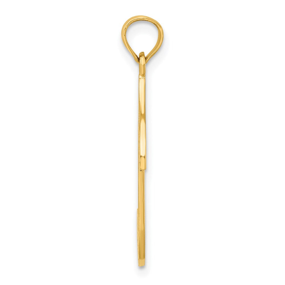 14k Scroll Design Music Note Charm