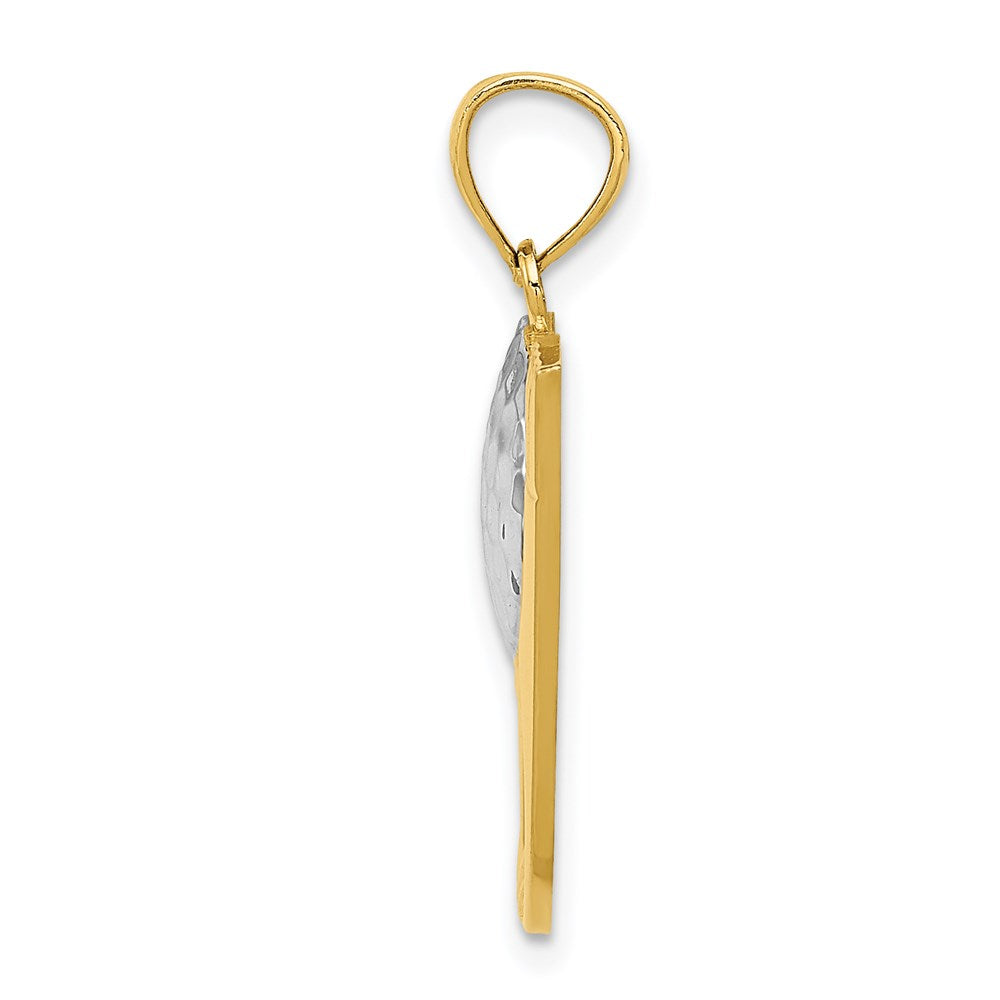 14k and White Rhodium Golf Club and Ball Pendant