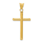 14k 3-D Polished Hollow Cross Pendant