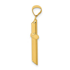 14k 3-D Polished Hollow Cross Pendant