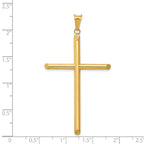 14k 3-D Polished Hollow Cross Pendant