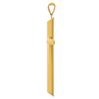 14k Large 3-D Polished Hollow Cross Pendant