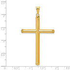 14k Large 3-D Polished Hollow Cross Pendant