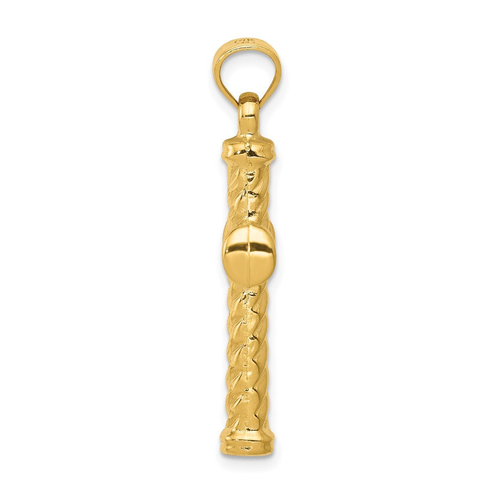 14k Reversible Diamond-cut Textured Cross Pendant