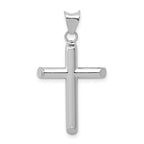14k White Gold Polished Hollow Cross Pendant