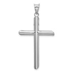 14k White Gold Polished Hollow Cross Pendant