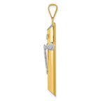 14K Two-Tone and White Rhodium Inri Crucifix Pendant