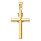 14k Two-tone INRI Crucifix Pendant
