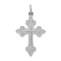 14k White Gold Fleur de Lis Cross Pendant