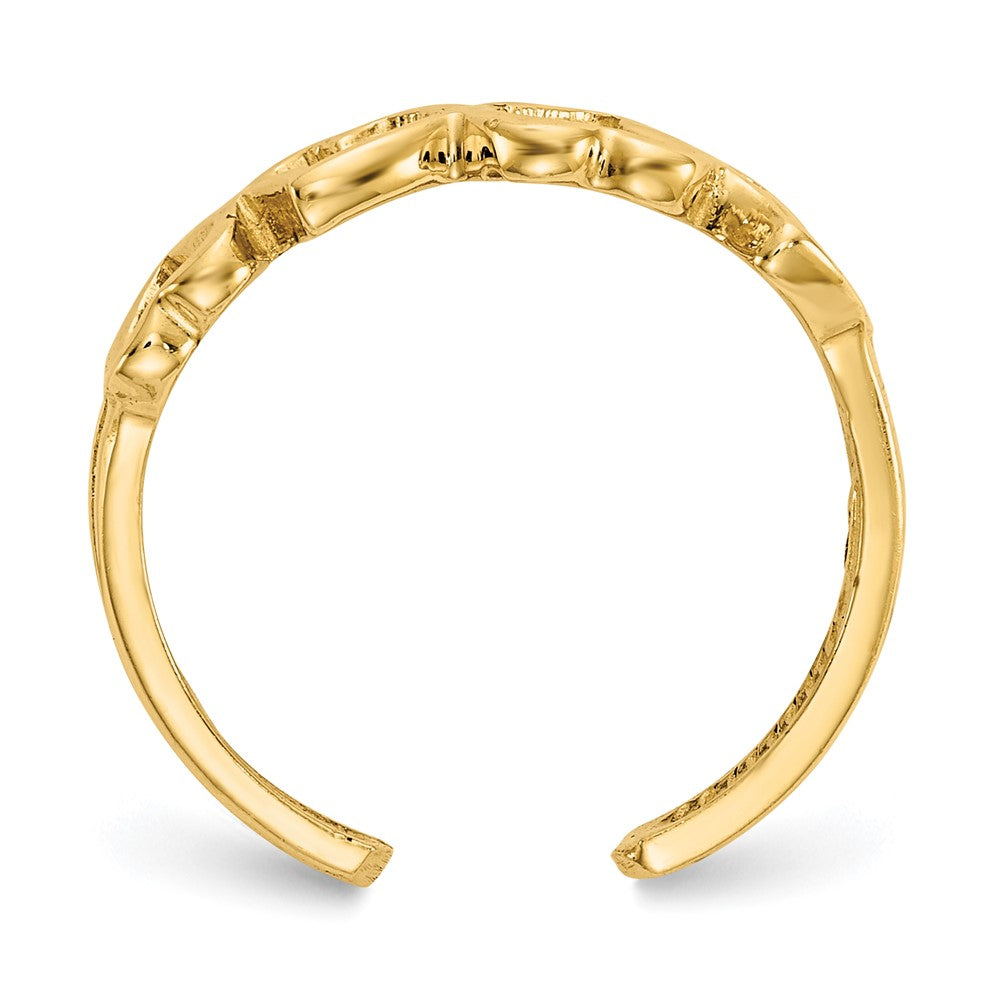 14K Open Hearts Toe Ring