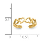 14K Open Hearts Toe Ring