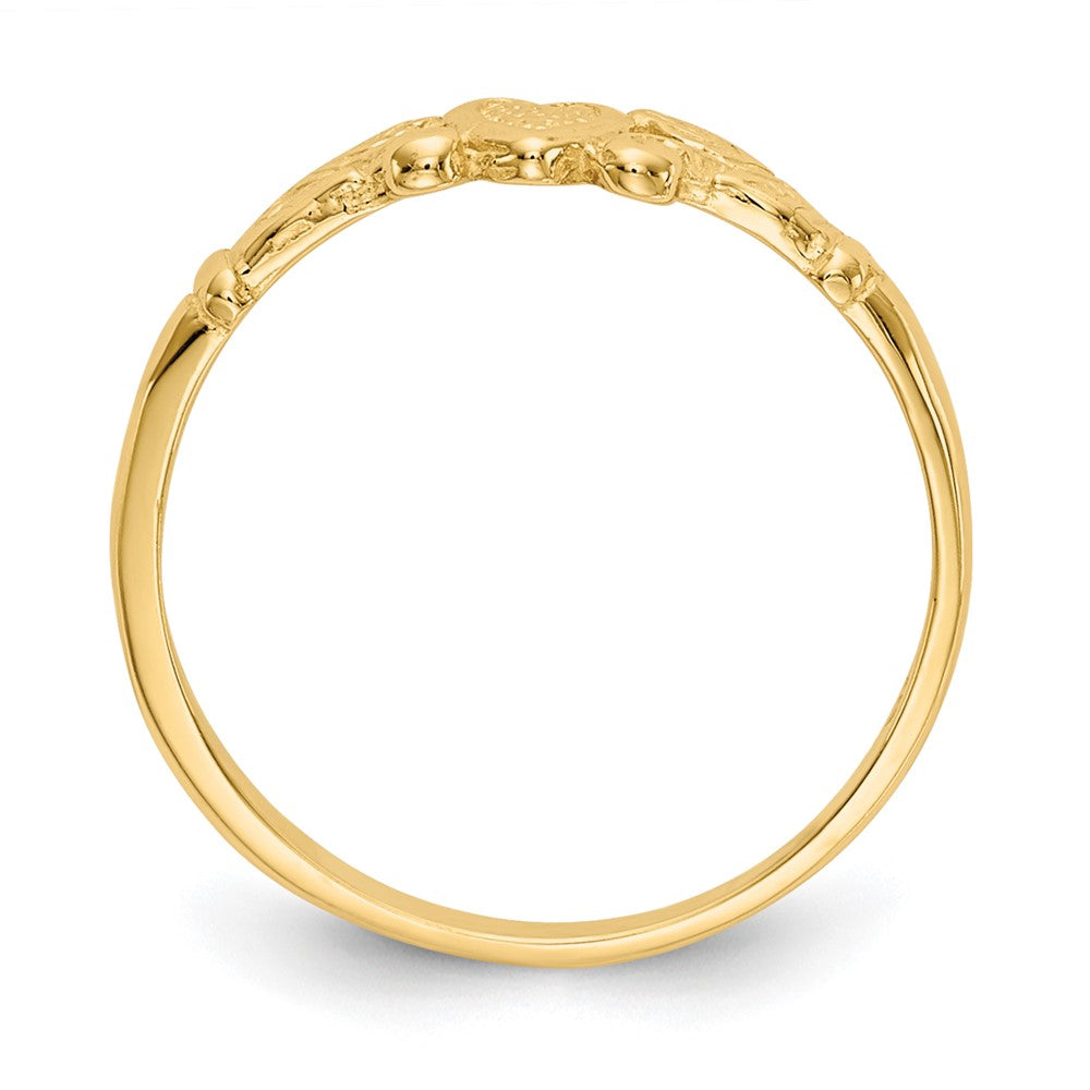 14k Textured Mini Heart Baby / Childs Ring