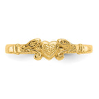 14k Textured Mini Heart Baby / Childs Ring