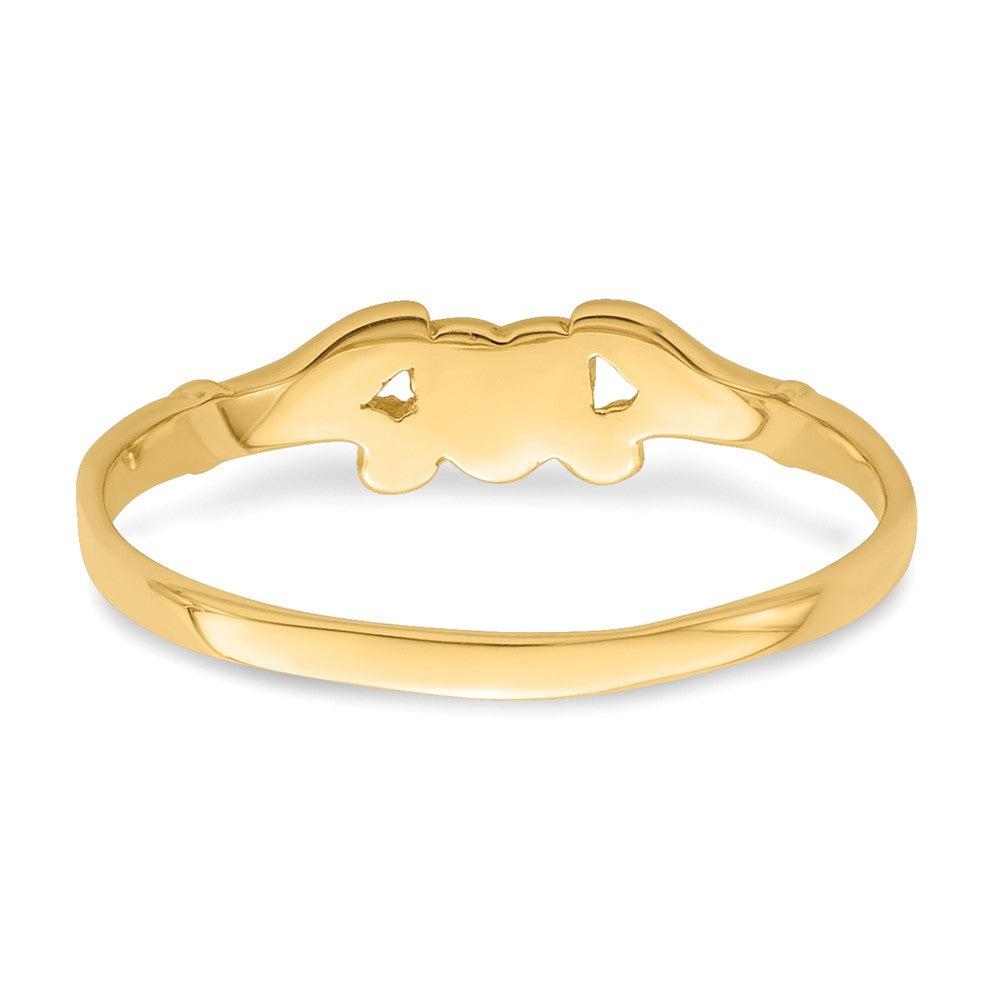 14k Textured Mini Heart Baby / Childs Ring