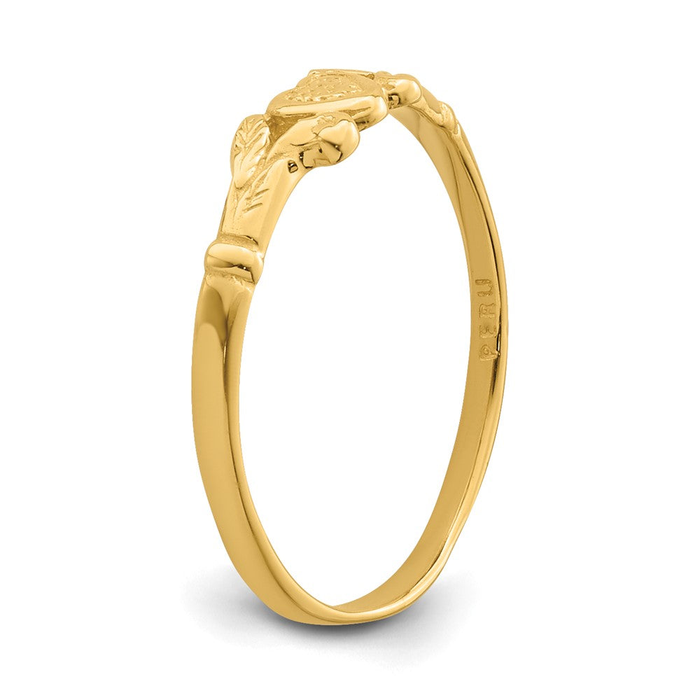 14k Textured Mini Heart Baby / Childs Ring