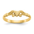 14k Textured Mini Heart Baby / Childs Ring