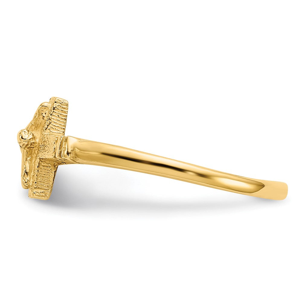 14K Satin Finish Crucifix Baby / Childs Ring